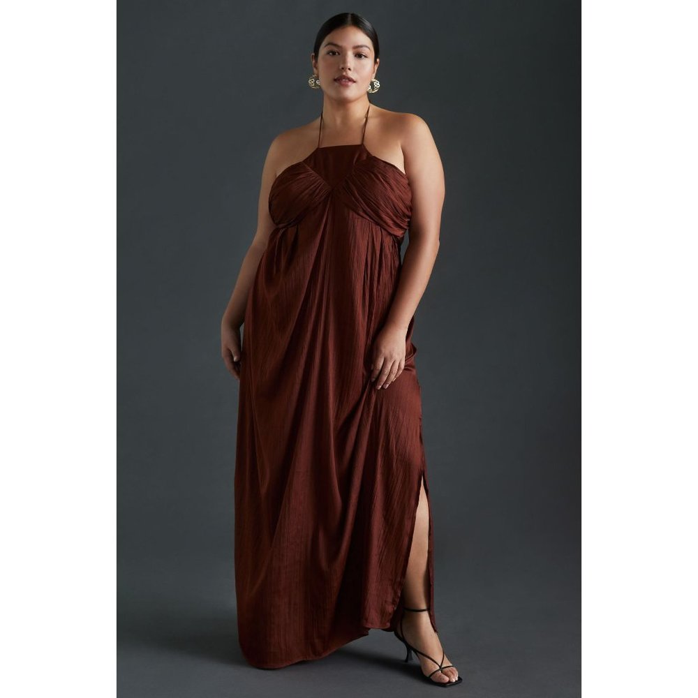 Anthropologie Tie-Back Halter Maxi Dress 2X